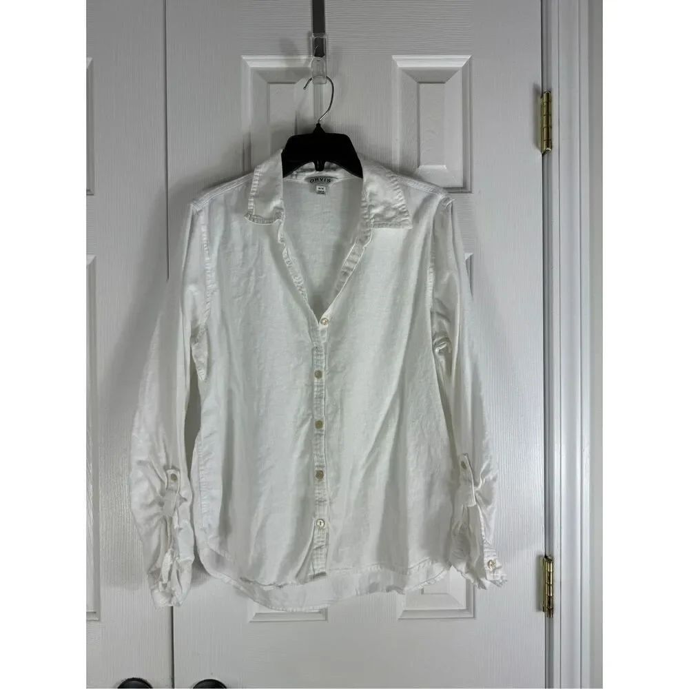 Orvis Womens White Button Up Blouse Size M